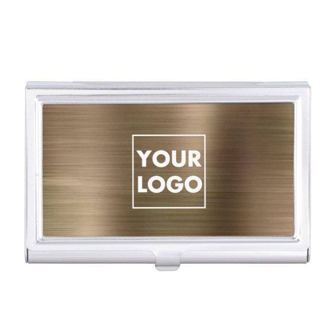 Professional Brushed Metallic Gold Company Logo Case
