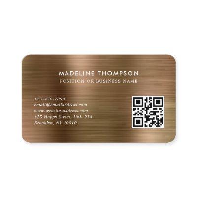 Professional Brushed Metallic Gold Logo QR Code