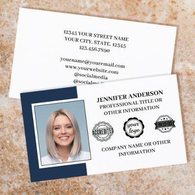 Professional Business Employee Custom Photo Blue