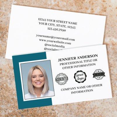 Professional Business Employee Custom Photo Teal