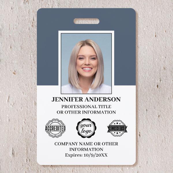 Professional Business Employee ID Security Gray Badge