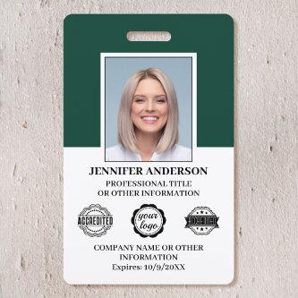 Professional Business Employee ID Security Green Badge
