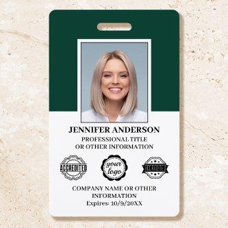 Professional Business Employee ID Security Green Badge