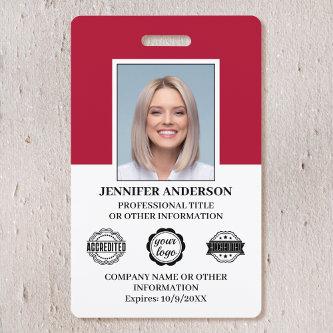 Professional Business Employee ID Security Red Badge