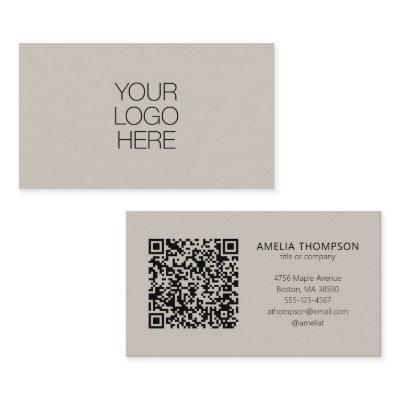 Professional Business Logo Soft Taupe QR Code