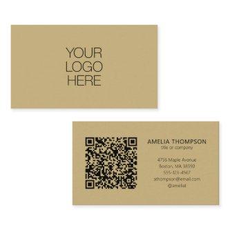 Professional Business Logo Tan Brown QR Code