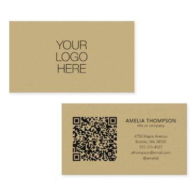 Professional Business Logo Tan Brown QR Code