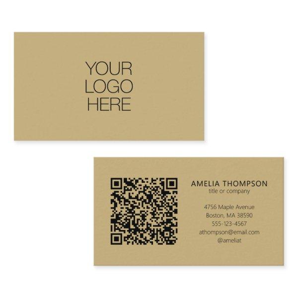 Professional Business Logo Tan Brown QR Code