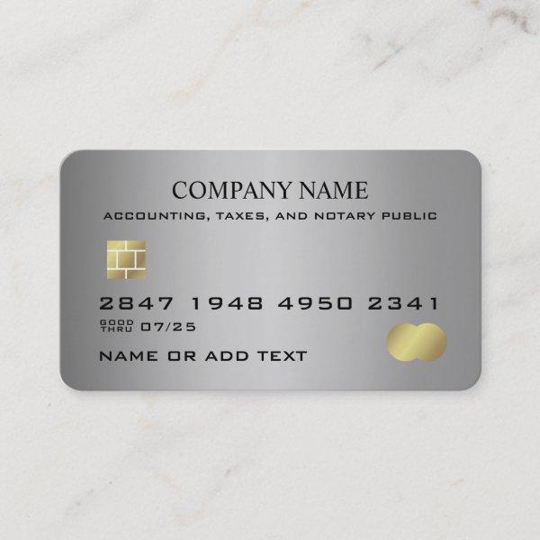 Professional Business Office Gray Faux Credit Card
