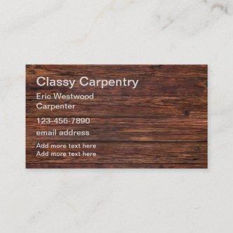 Professional Carpenter Business Profile Cards