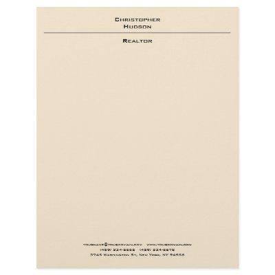 Professional Champagne Color Simple Plain Letterhead