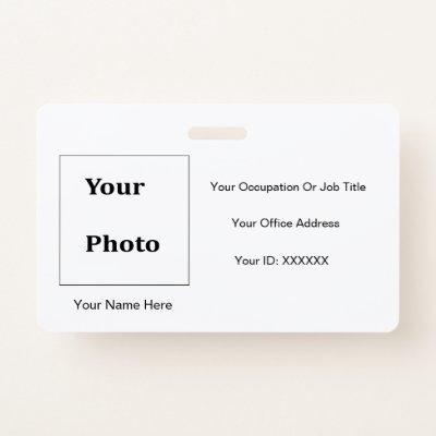 Professional Classic MInimal Photo Black White Badge