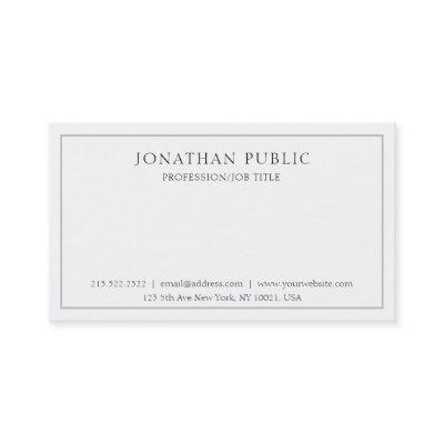 Professional Classic Simple Elegant White Grey