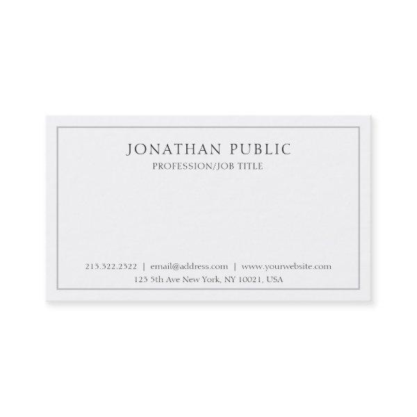Professional Classic Simple Elegant White Grey