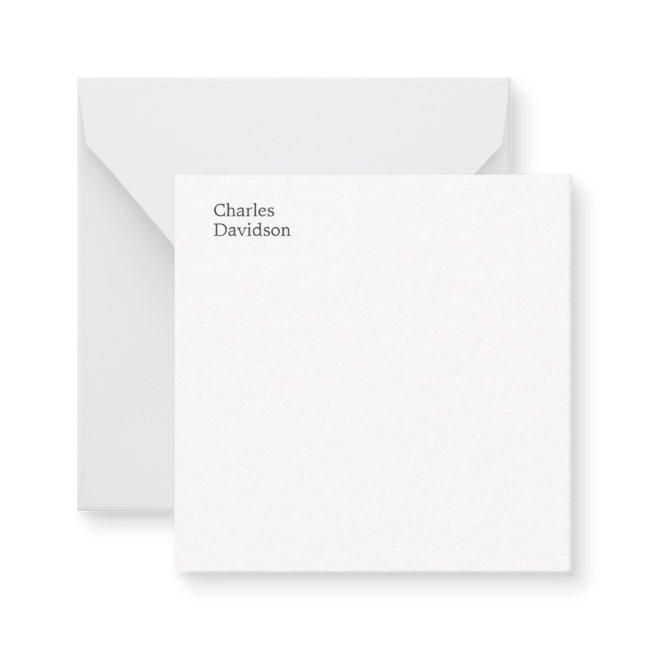 Professional Classical Font Minimalist Plain Name Note Card