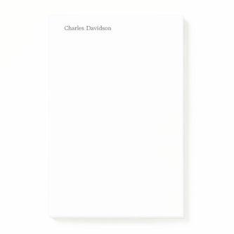 Professional Classical Font Minimalist Plain Name Post-it Notes