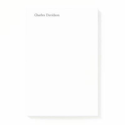 Professional Classical Font Minimalist Plain Name Post-it Notes