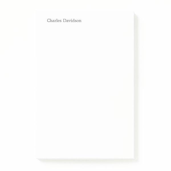 Professional Classical Font Minimalist Plain Name Post-it Notes