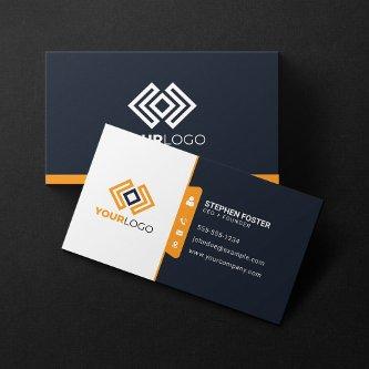 Professional Corporate Bold Dark Blue/Orange Logo