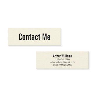 Professional Cream and Black Contact Card