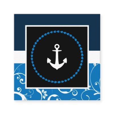 professional damask ship anchor square