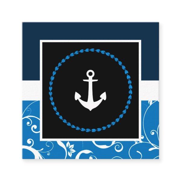 professional damask ship anchor square