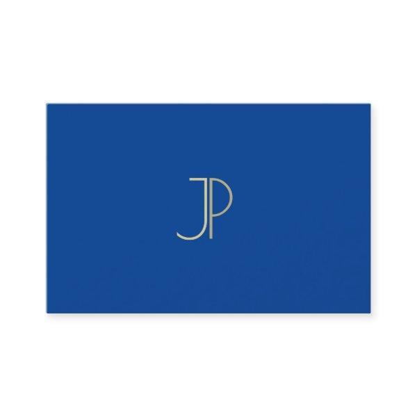 Professional Deep Blue Modern Monogram Elegant Top
