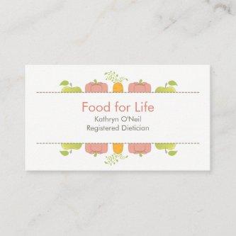 Professional Dietician or Nutritionist Appointment Card