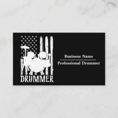 professional Drums Drummer American Flag