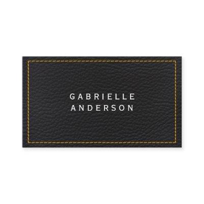 Professional Elegant Black Leather | Yellow Seems