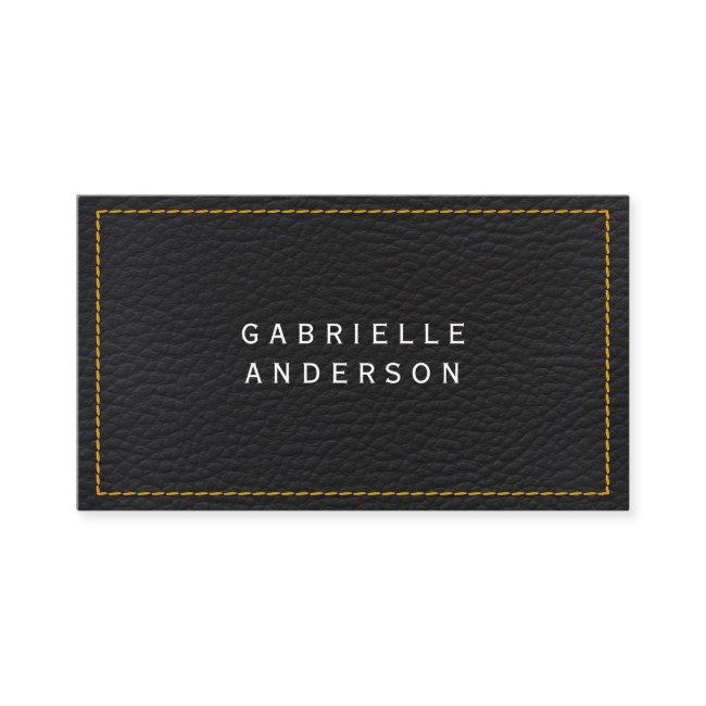 Professional Elegant Black Leather | Yellow Seems