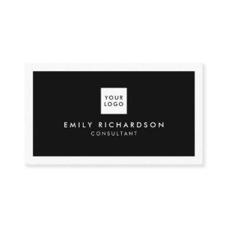 Professional elegant black plain white border logo