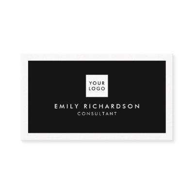 Professional elegant black plain white border logo