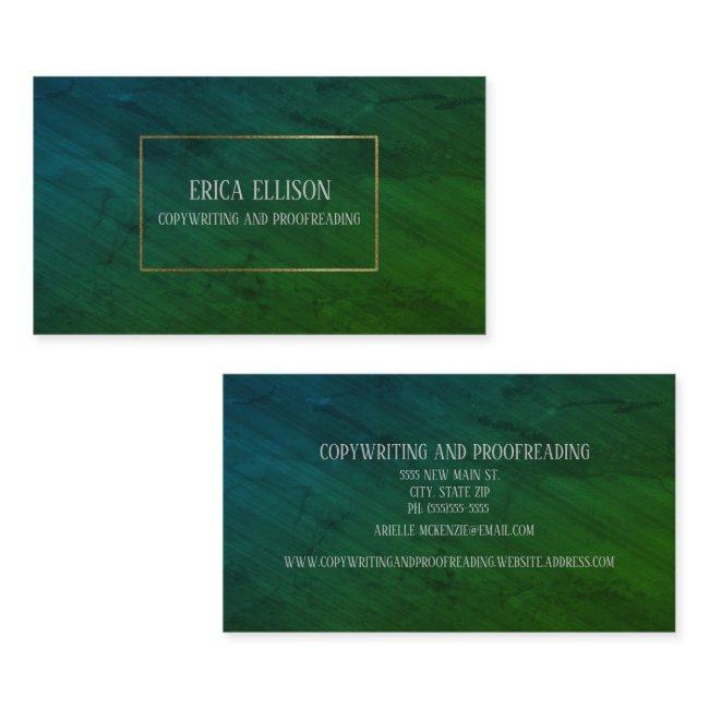 Professional Elegant Blue Green Gold Copywriting