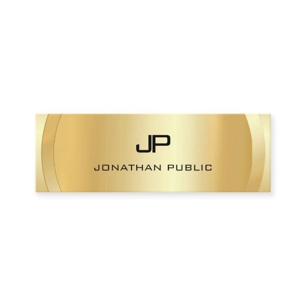 Professional Elegant Faux Gold Monogram Modern Mini