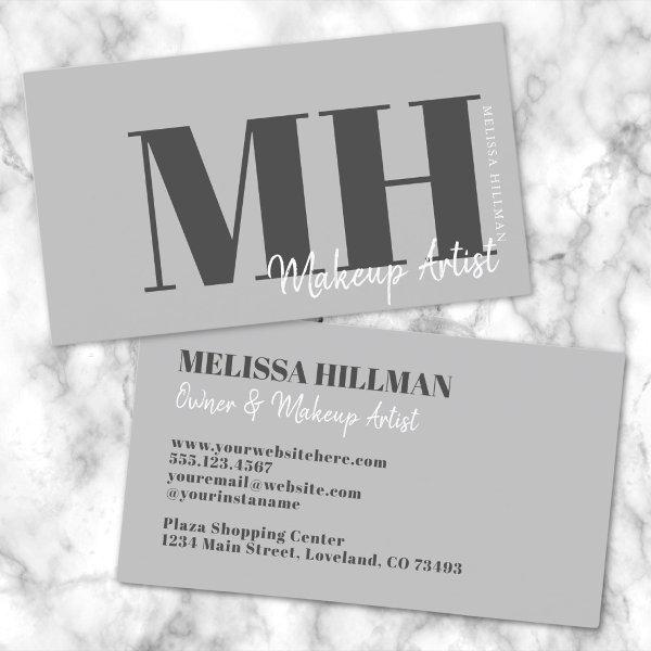 Professional Elegant Gray Monogram