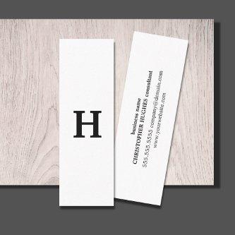 Professional Elegant Minimal Black White Monogram Mini