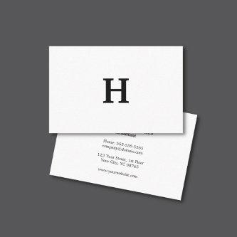 Professional Elegant Minimal White Black Monogram