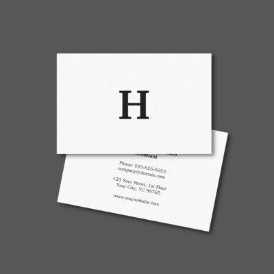 Professional Elegant Minimal White Black Monogram