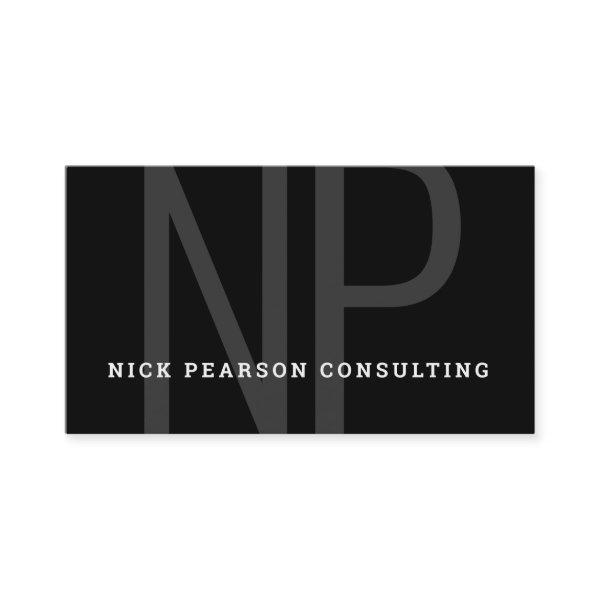 Professional Elegant Modern Black Monogram Initial