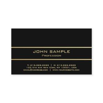 Professional Elegant Modern Black Plain Gold Lines