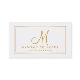 Professional Elegant Modern Monogram Gold & White