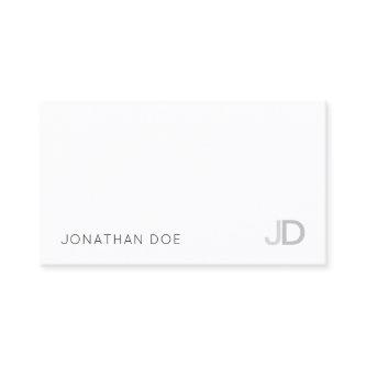 Professional Elegant Modern Monogram White Plain