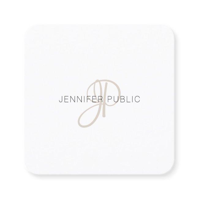 Professional Elegant Modern Monogrammed Template Square