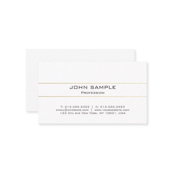 Professional Elegant Modern Plain Gold White