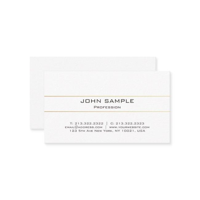 Professional Elegant Modern Plain Gold White