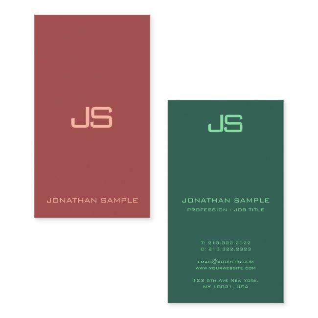 Professional Elegant Monogram Vertical Modern