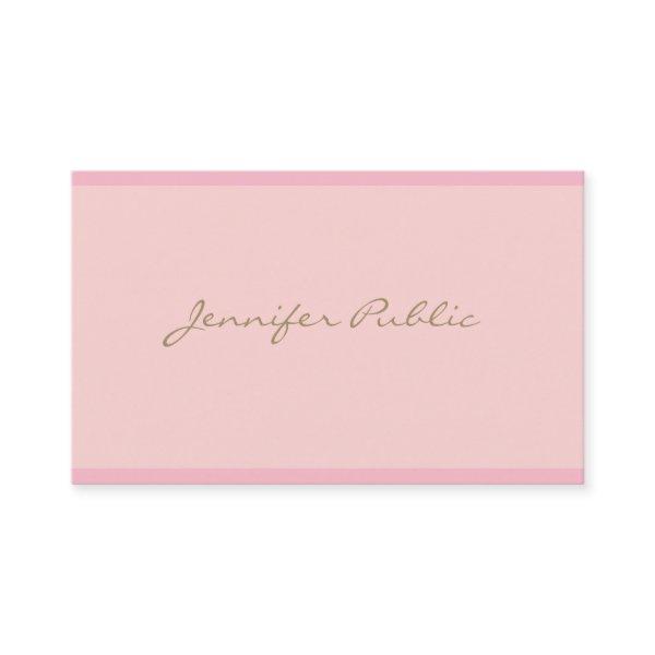 Professional Elegant Pink Gold Script Modern Plain