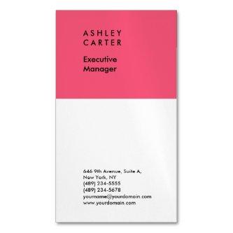 Professional elegant pink white plain minimalist  magnet
