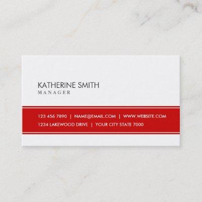 Professional Elegant Plain Simple Red and White